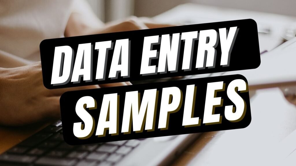 Data Entry Sample Work