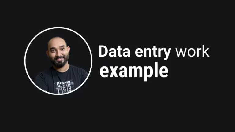 How to work in data entry with example